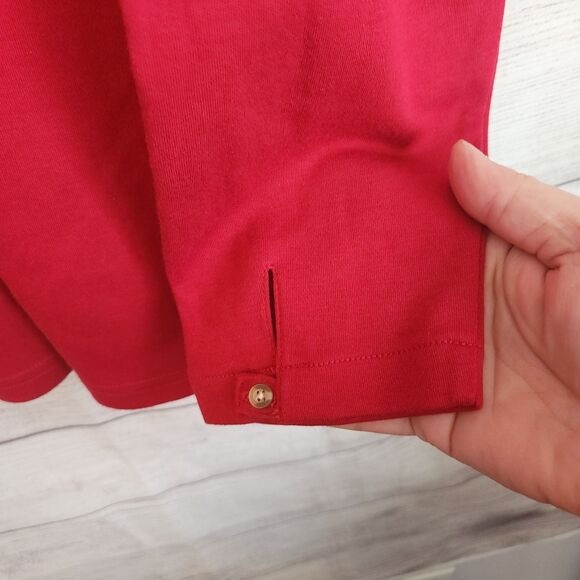Natural Reflections NWT 1X Red long sleeve cotton blend casual top - Picture 3 of 7